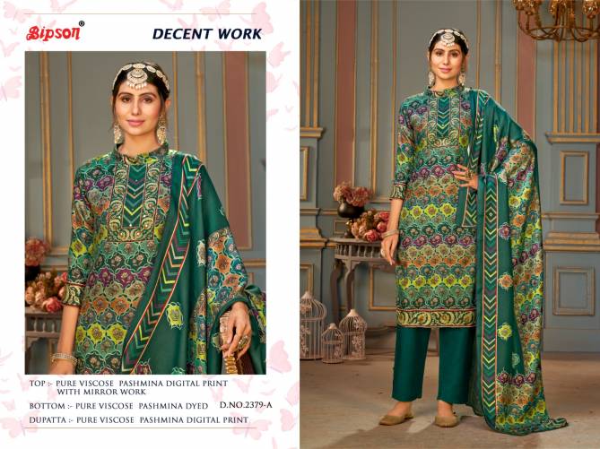 Decent Work 2379 By Bipson Pashmina Dress Material Catalog